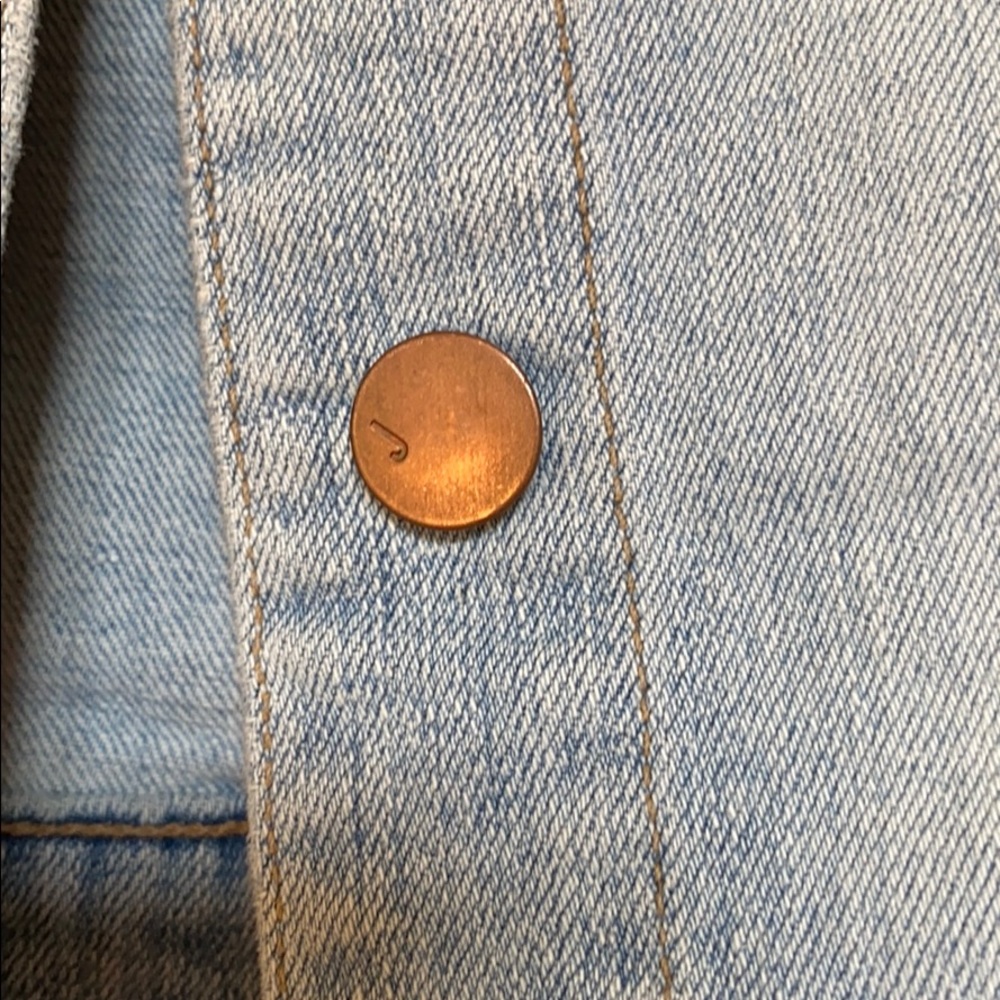 J Brand Lt Blue Denim Jacket w/ Copper Buttons M - Picture 3 of 7